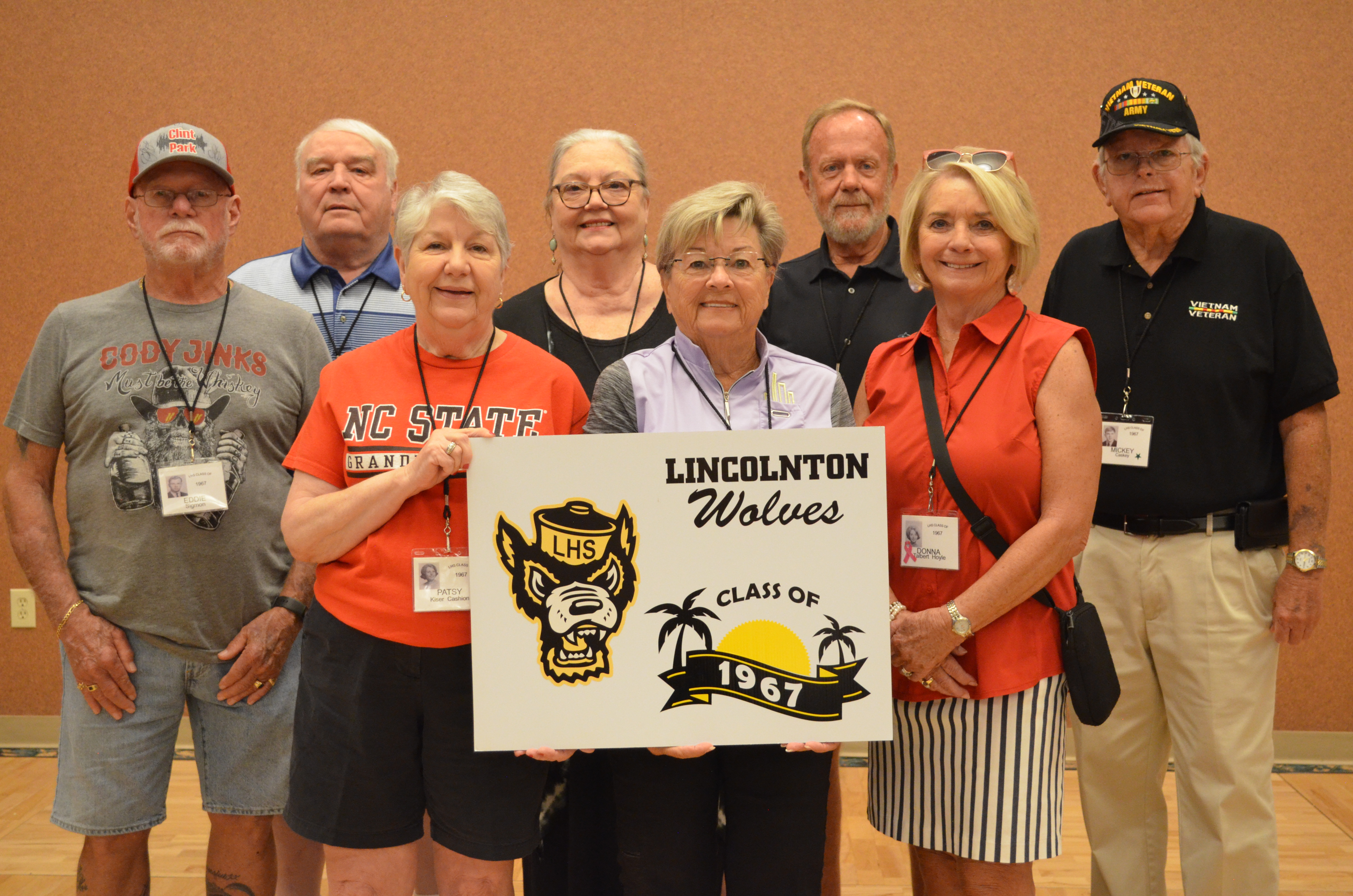 1st Row: Eddie Sigmon, Patsy Kiser Cashion, Frieda Setzer Cooper, Donna Talbert Hoyle. 2nd Row: Paul Haynes, Gail Mauney Little, Warren Hoyle, Mickey Caskey. Missing pics Jim Heafner, Billie Johnson Hughes, Hal Schronce, Beth Yarbrough